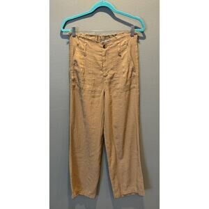 Kut Pinstripe Khaki Wide Leg Distressed Pants Women’s 0